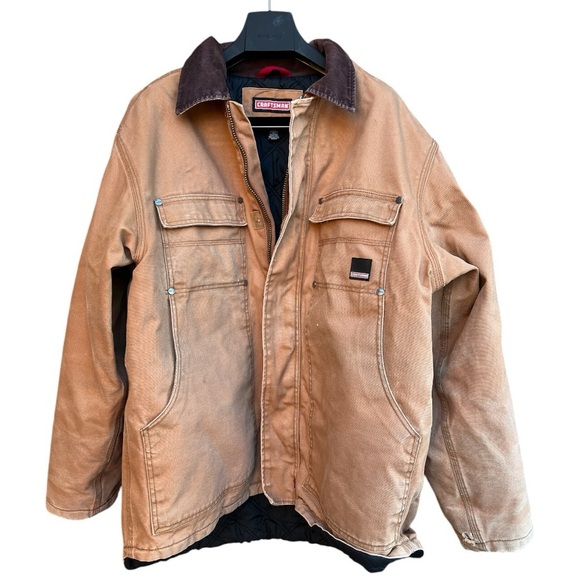 Craftsman Heavy Duty Insulated Canvas Work Jacket Chore Coat Men’s Size XL - Picture 1 of 14